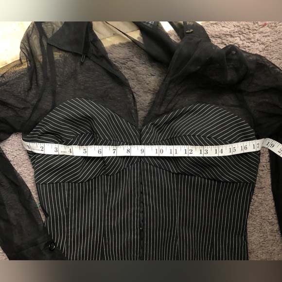 Sue Wong Pinstripe Corset Dress - Picture 7 of 9